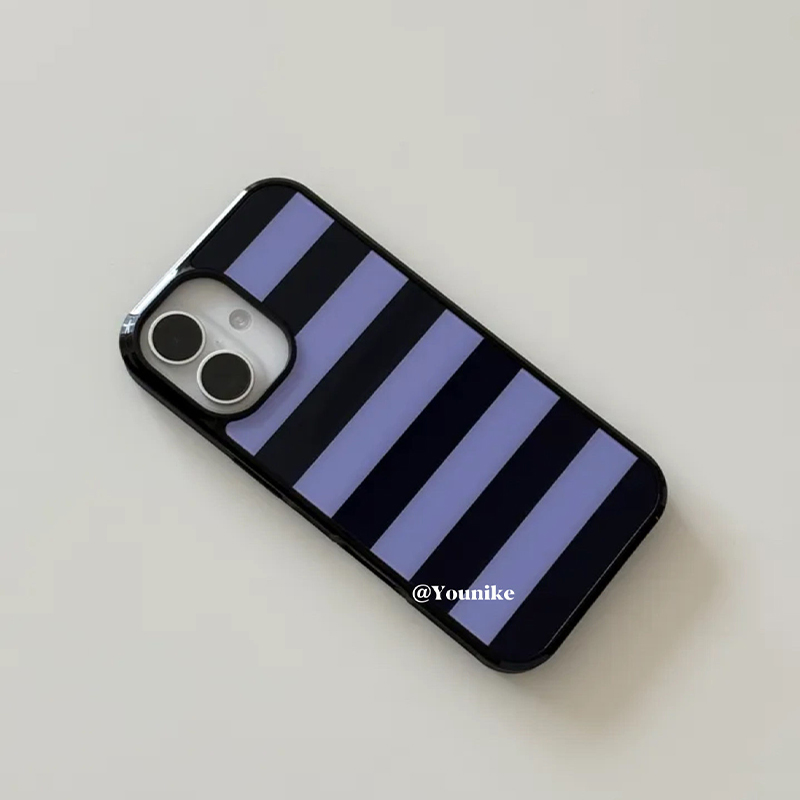 Phone Cases Purple - 한국산 퍼플 및 블랙 스트라이프 폰