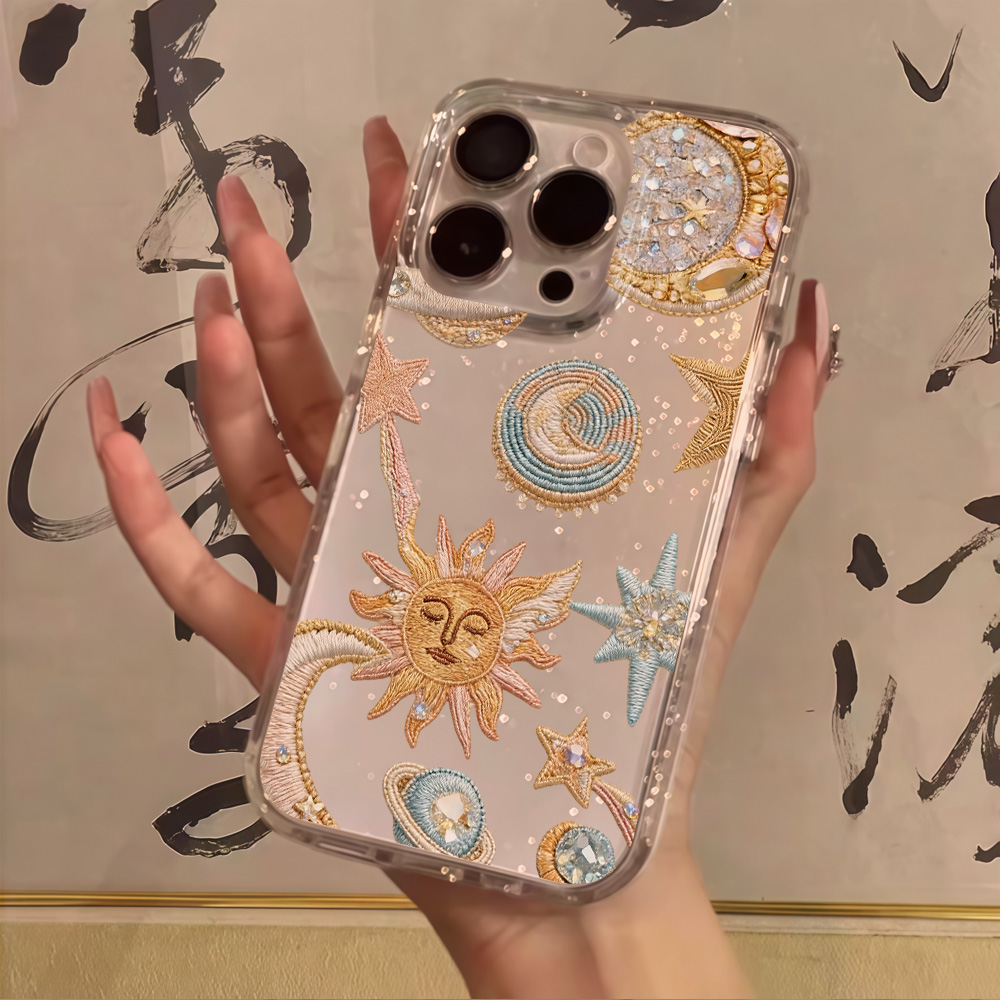 Glitter Shockproof Case - 창의적인 별과 달 모양의 반짝이 글리터