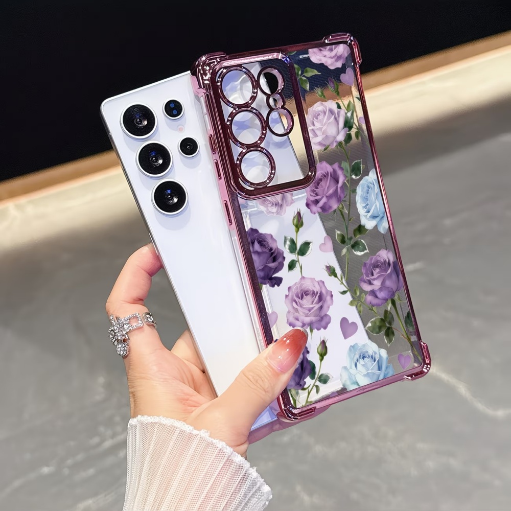 Phone Cases Purple - 전기도금된 네 모서리 충격 방지 퍼플