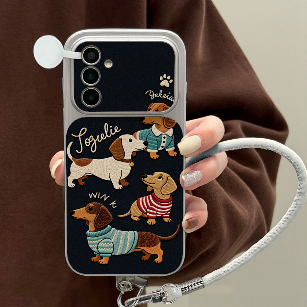 Phone Cases With Camera Cover - 만화 닥스훈트 휴대폰 케이스 삼성 A56