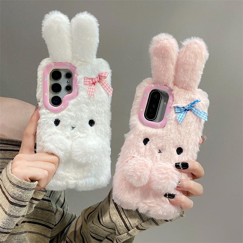 Phone Cases Galaxy S23 - 코렌 3D 만화 리본 토끼 귀