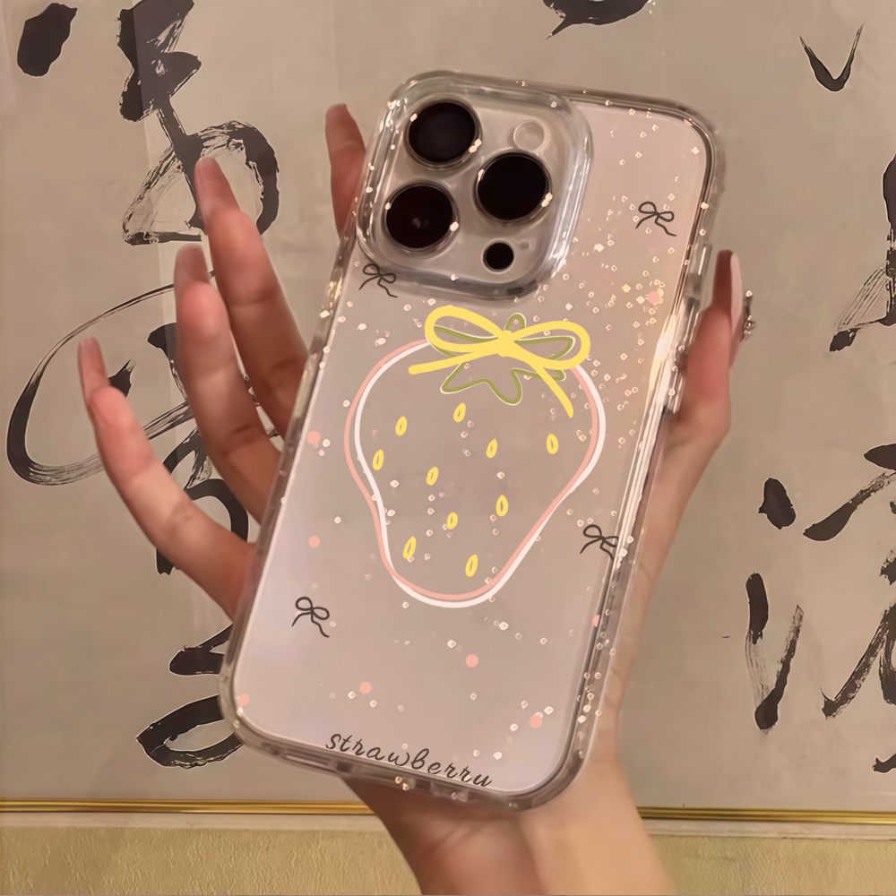 Glitter Shockproof Case - 럭셔리 귀여운 수박 투명 글리터 폰