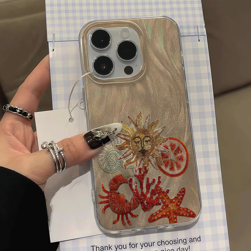 Phone Cases With Camera Cover - 카메라 보호 게와 불가사리 아이스 폰
