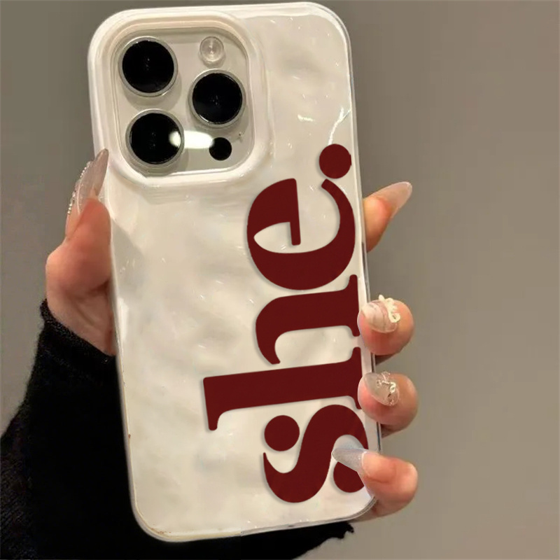 Phone Cases Shein - 미니멀 SHE 소프트 TPU 폰 케이스