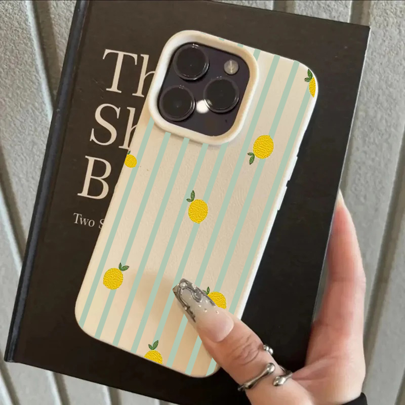 Phone Cases Iphone 17 Pro Max - 충격 방지 귀여운 레몬 패턴 실리콘