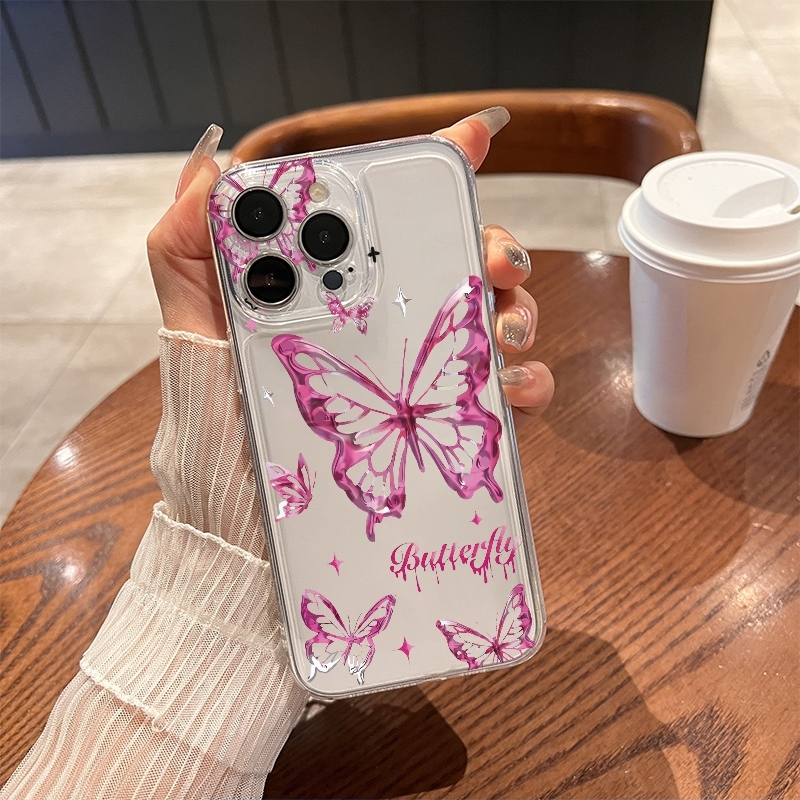 Glitter Shockproof Case - Y2K 글리터 나비 폰 케이스 (아이폰