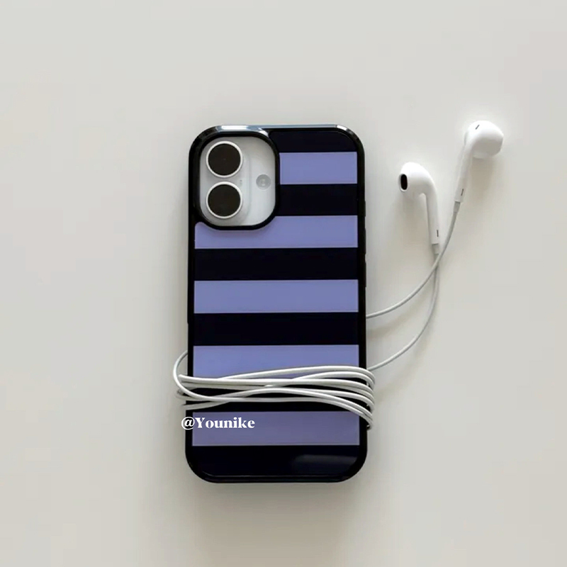 한국산 퍼플 및 블랙 스트라이프 폰 케이스 아이폰 17 - Phone Cases Purple 리뷰 및 가격