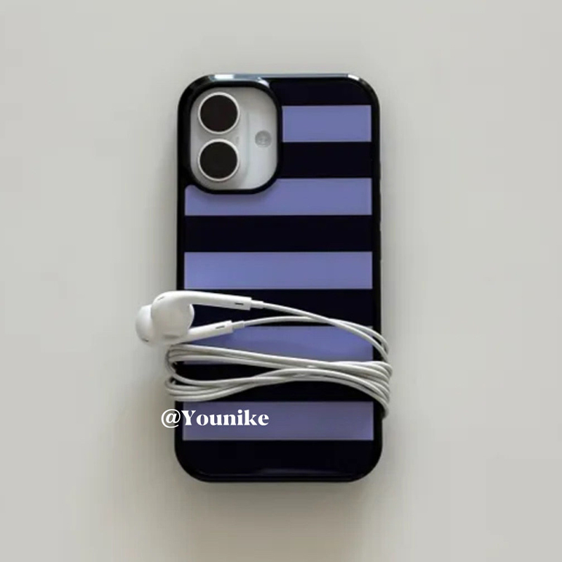 한국산 퍼플 및 블랙 스트라이프 폰 케이스 아이폰 17 - Phone Cases Purple 리뷰 및 가격