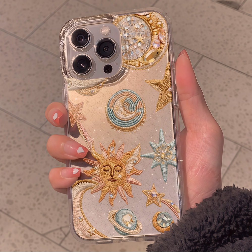 창의적인 별과 달 모양의 반짝이 글리터 폰 케이스 (아 - Glitter Shockproof Case 리뷰 및 가격
