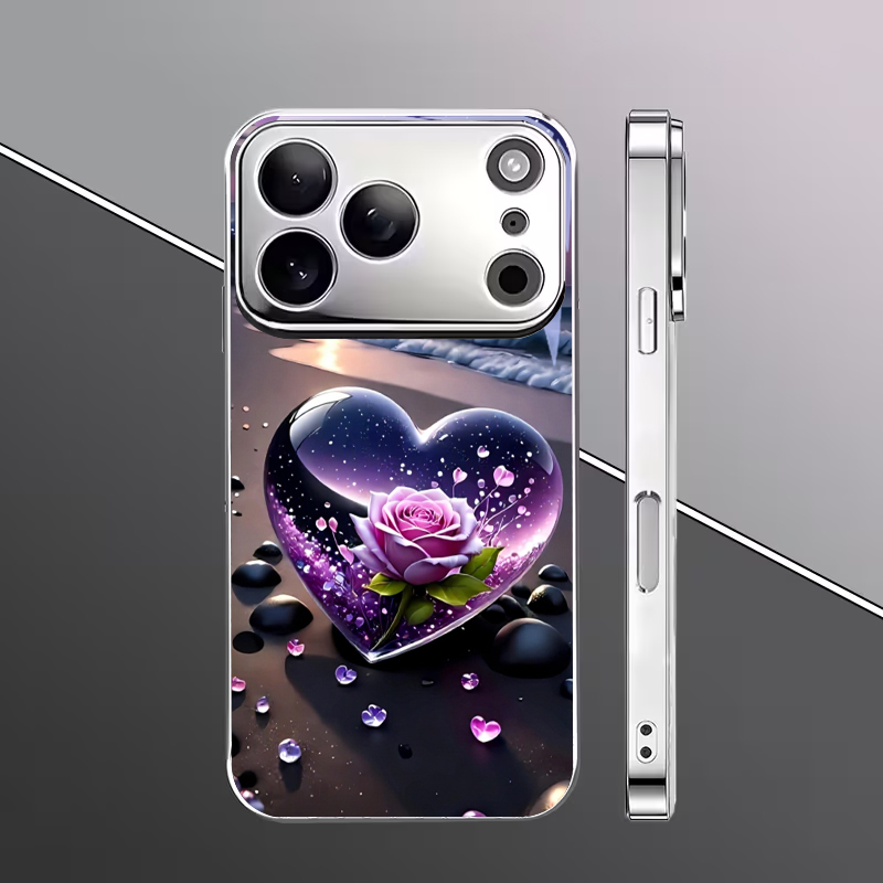 하트 퍼플 로즈 비치 전기도금 실버 폰 케이스 (아이폰 - Phone Cases Purple 리뷰 및 가격