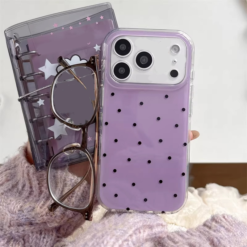 한국 인스타걸 심플 퍼플 물방울 무늬 만화 귀여운 폰  - Phone Cases Purple 리뷰 및 가격