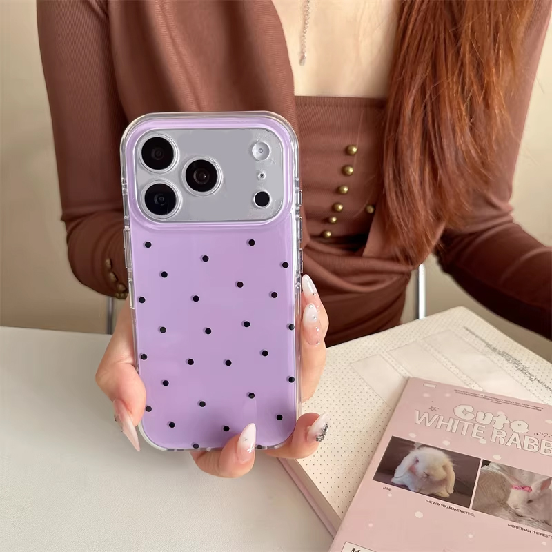 한국 인스타걸 심플 퍼플 물방울 무늬 만화 귀여운 폰  - Phone Cases Purple 리뷰 및 가격