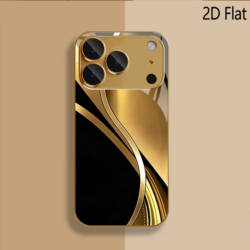 블랙 골드 프린트 패턴 강화유리 디자인 아이폰16 17 - Phone Cases With Camera Cover 리뷰 및 가격