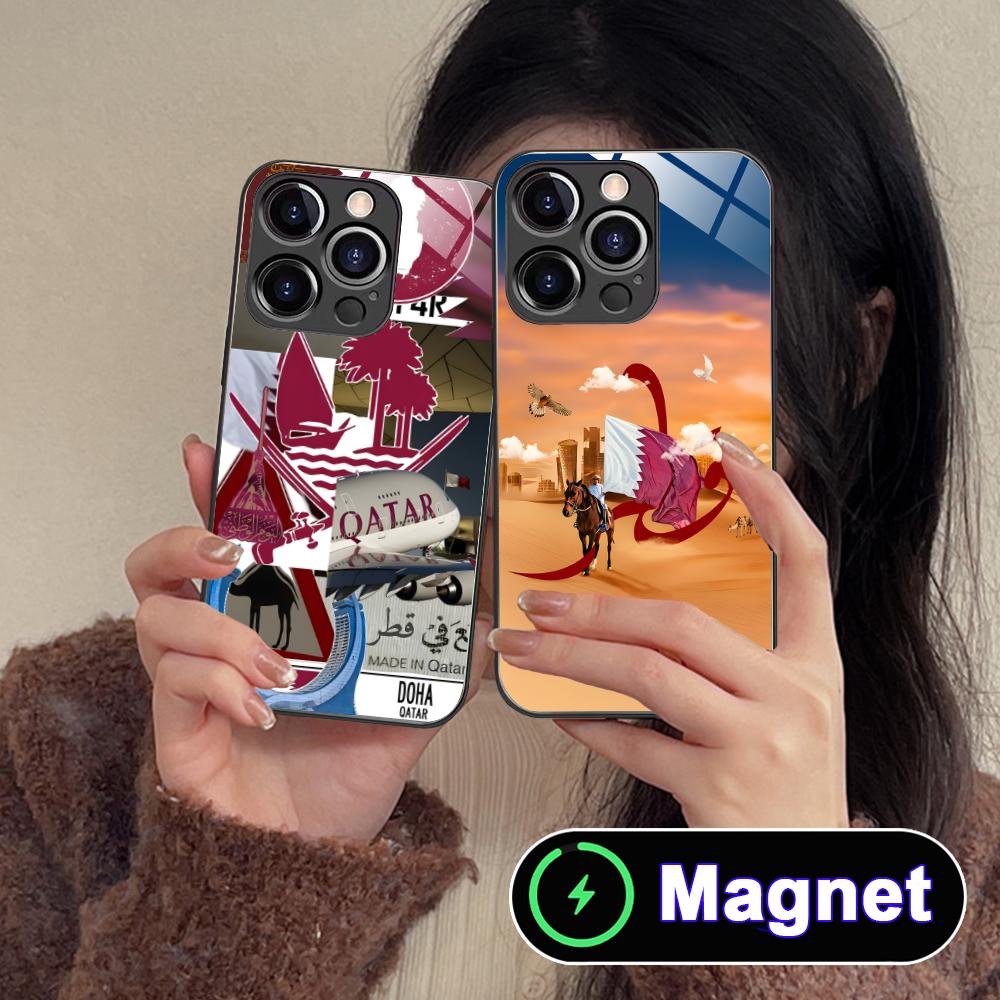 카타르 국기 유리 마그세이프 휴대폰 케이스 (아이폰 1 - Phone Cases Qatar 리뷰 및 가격