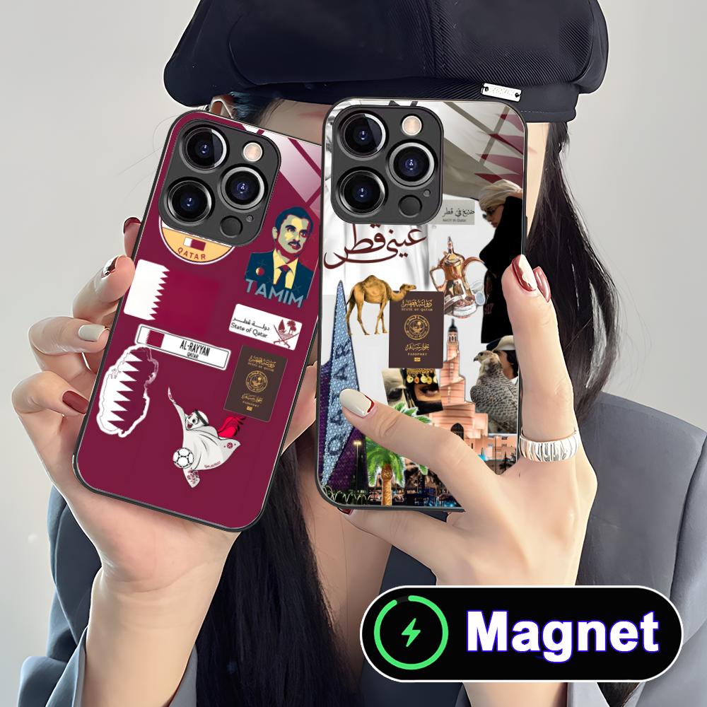 카타르 국기 유리 마그세이프 휴대폰 케이스 (아이폰 1 - Phone Cases Qatar 리뷰 및 가격