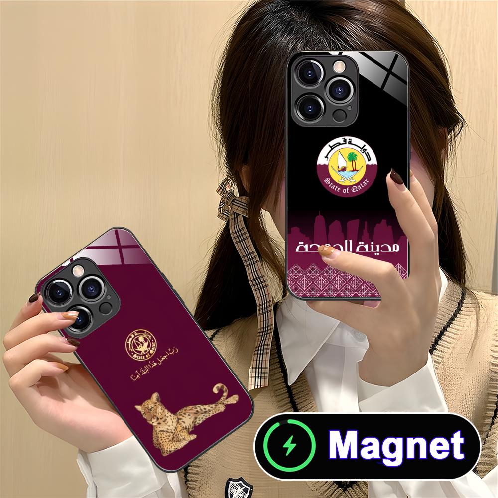 카타르 국기 유리 마그세이프 휴대폰 케이스 (아이폰 1 - Phone Cases Qatar 리뷰 및 가격