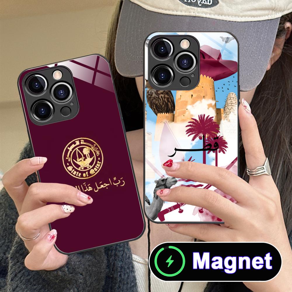 카타르 국기 유리 마그세이프 휴대폰 케이스 (아이폰 1 - Phone Cases Qatar 리뷰 및 가격