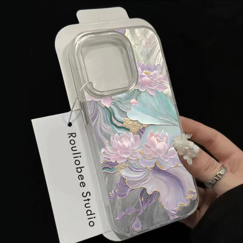 몽환적인 보라색 연꽃 프린트 감성 폰 케이스 (아이폰  - Phone Cases Purple 리뷰 및 가격