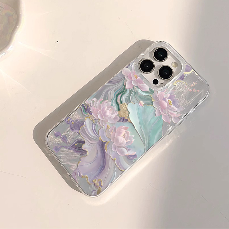 몽환적인 보라색 연꽃 프린트 감성 폰 케이스 (아이폰  - Phone Cases Purple 리뷰 및 가격