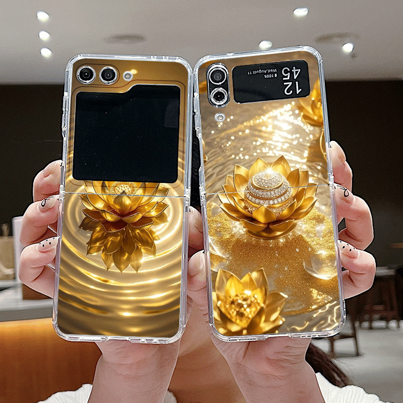 창의적인 황금 연꽃 무늬 삼성 갤럭시 Z 플립 7 플립 - Phone Cases Z Fold 7 리뷰 및 가격