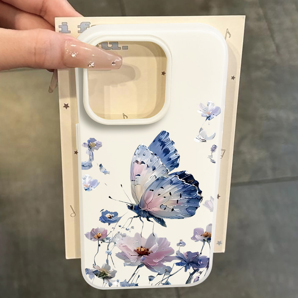 수채화 블루 퍼플 나비 꽃무늬 폰 케이스 삼성 갤럭시  - Phone Cases Purple 리뷰 및 가격