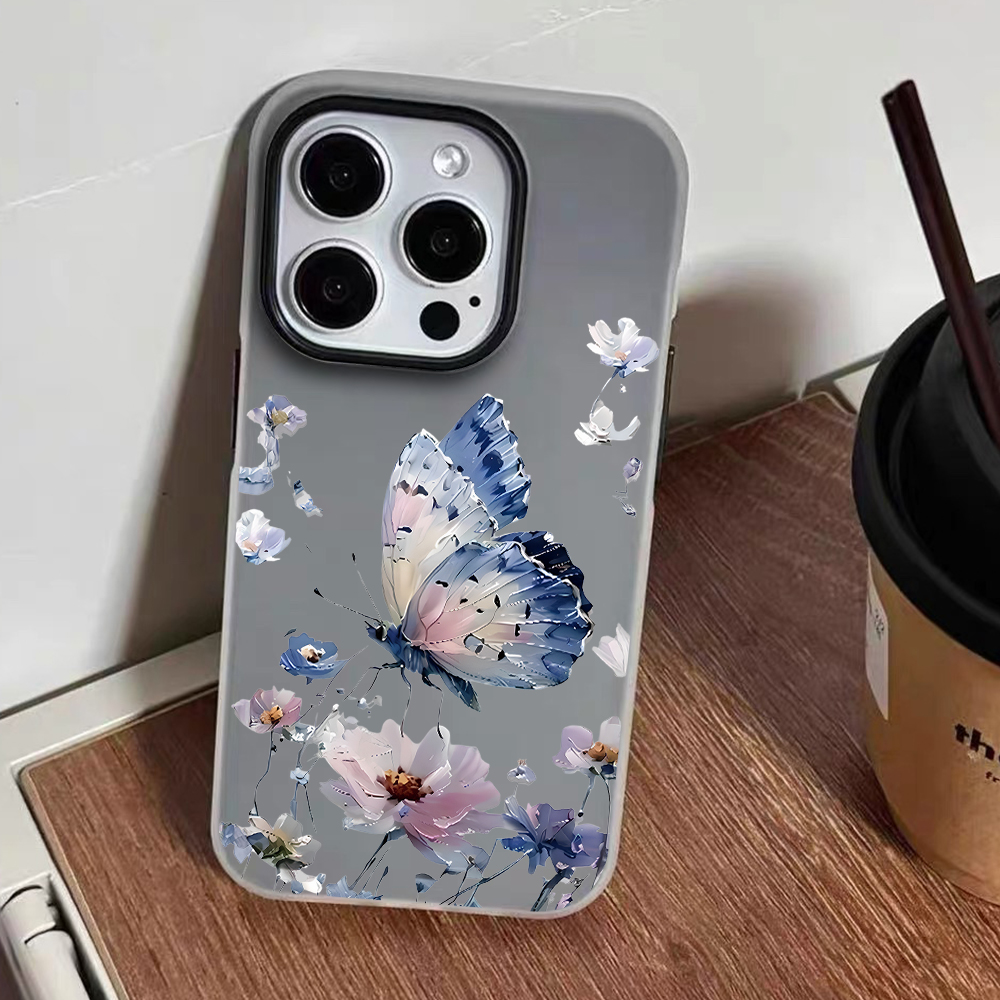 수채화 블루 퍼플 나비 꽃무늬 폰 케이스 삼성 갤럭시  - Phone Cases Purple 리뷰 및 가격