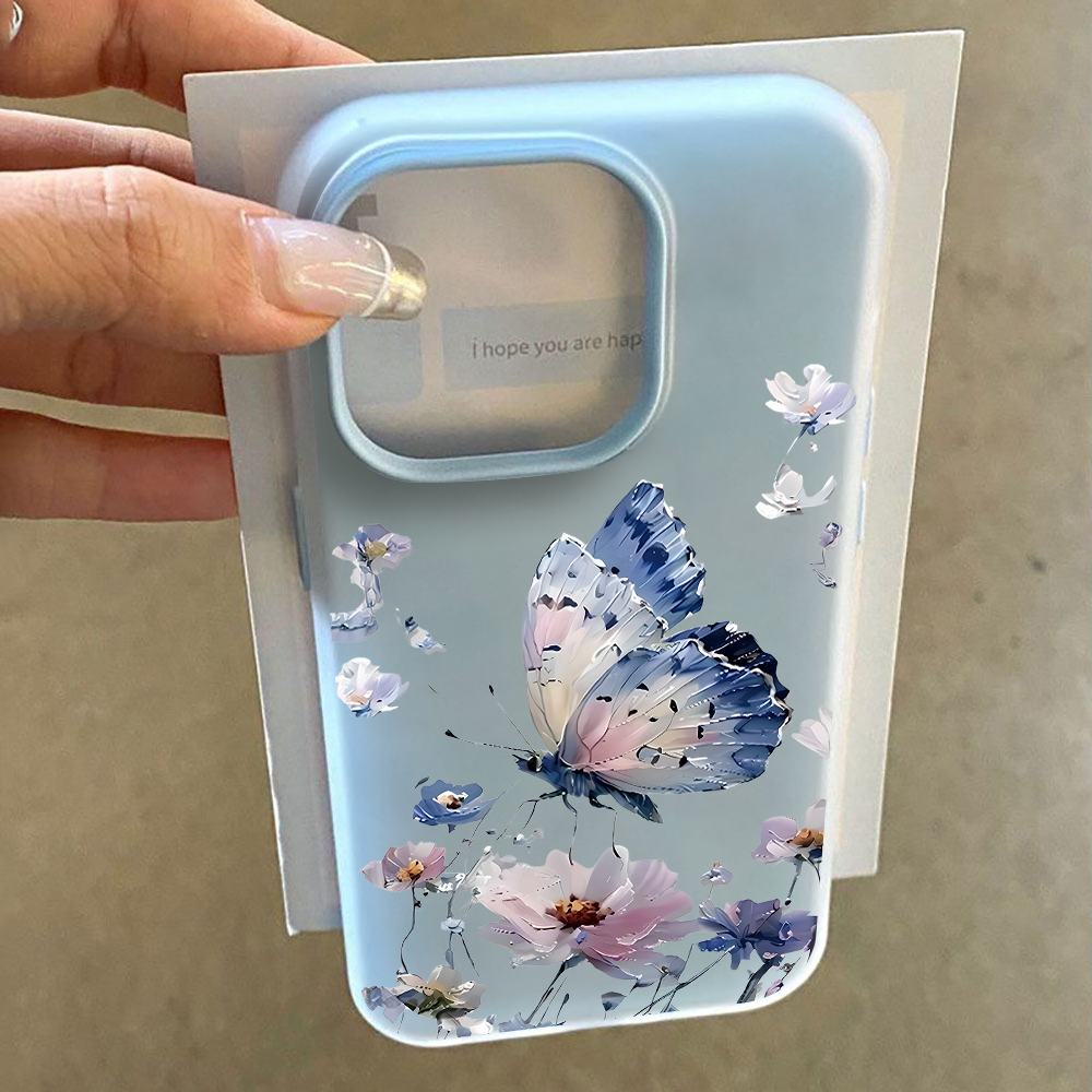 수채화 블루 퍼플 나비 꽃무늬 폰 케이스 삼성 갤럭시  - Phone Cases Purple 리뷰 및 가격