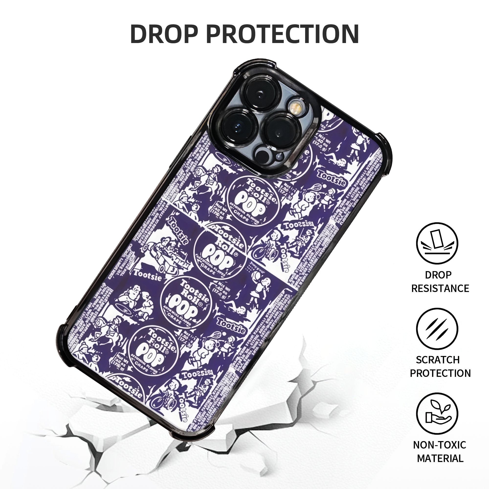 레트로 퍼플 & 화이트 폰 케이스 tTootsie Po - Phone Cases Purple 리뷰 및 가격