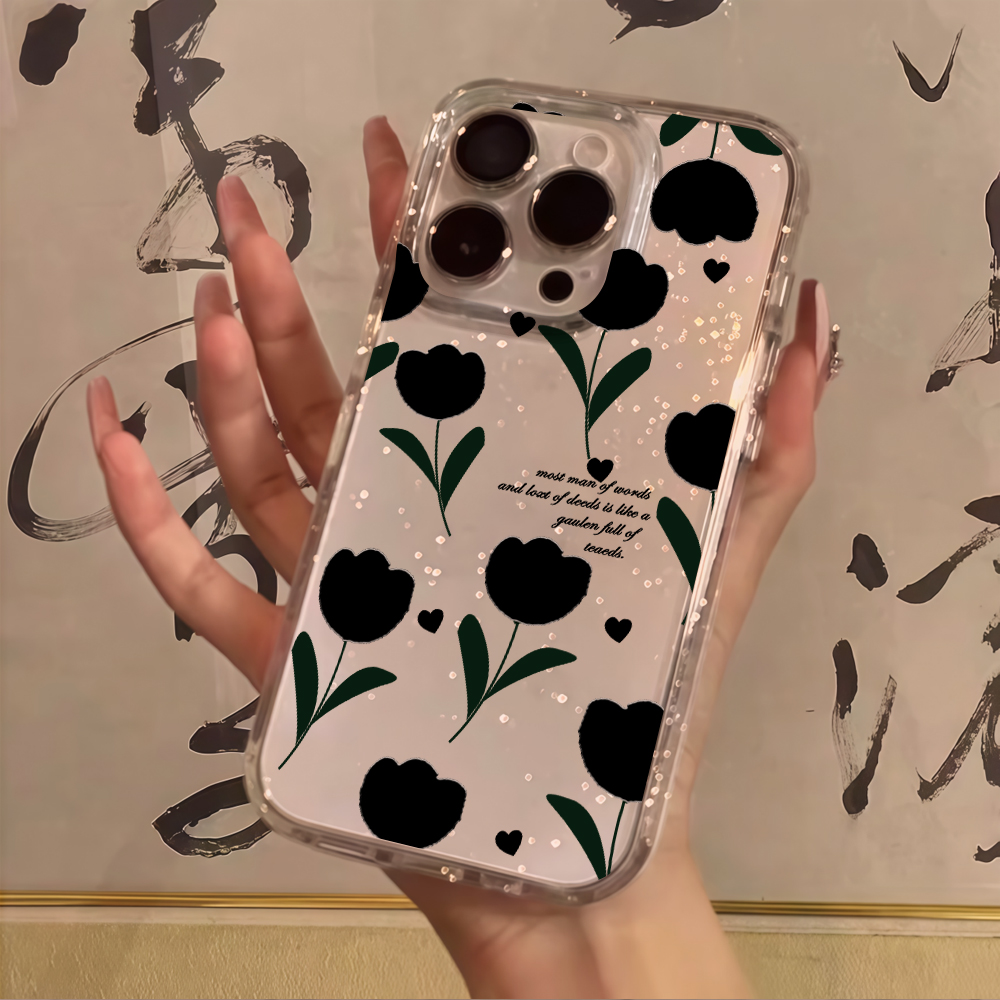 럭셔리 심플 체리 클리어 글리터 폰 케이스 (아이폰 1 - Glitter Shockproof Case 리뷰 및 가격