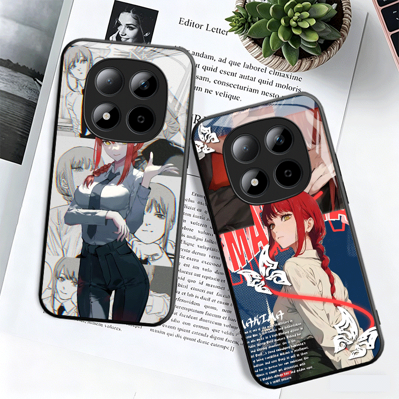 애니메이션 캐릭터 마키마 CSM 글래스 폰 케이스 (샤 - Phone Cases Shein 리뷰 및 가격