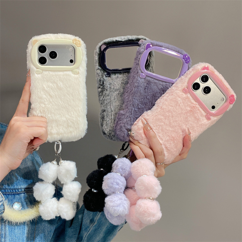 고급 솔리드 컬러 퍼리 플러시 폰 케이스 (아이폰 17 - Phone Cases Iphone 17 Pro Max 리뷰 및 가격