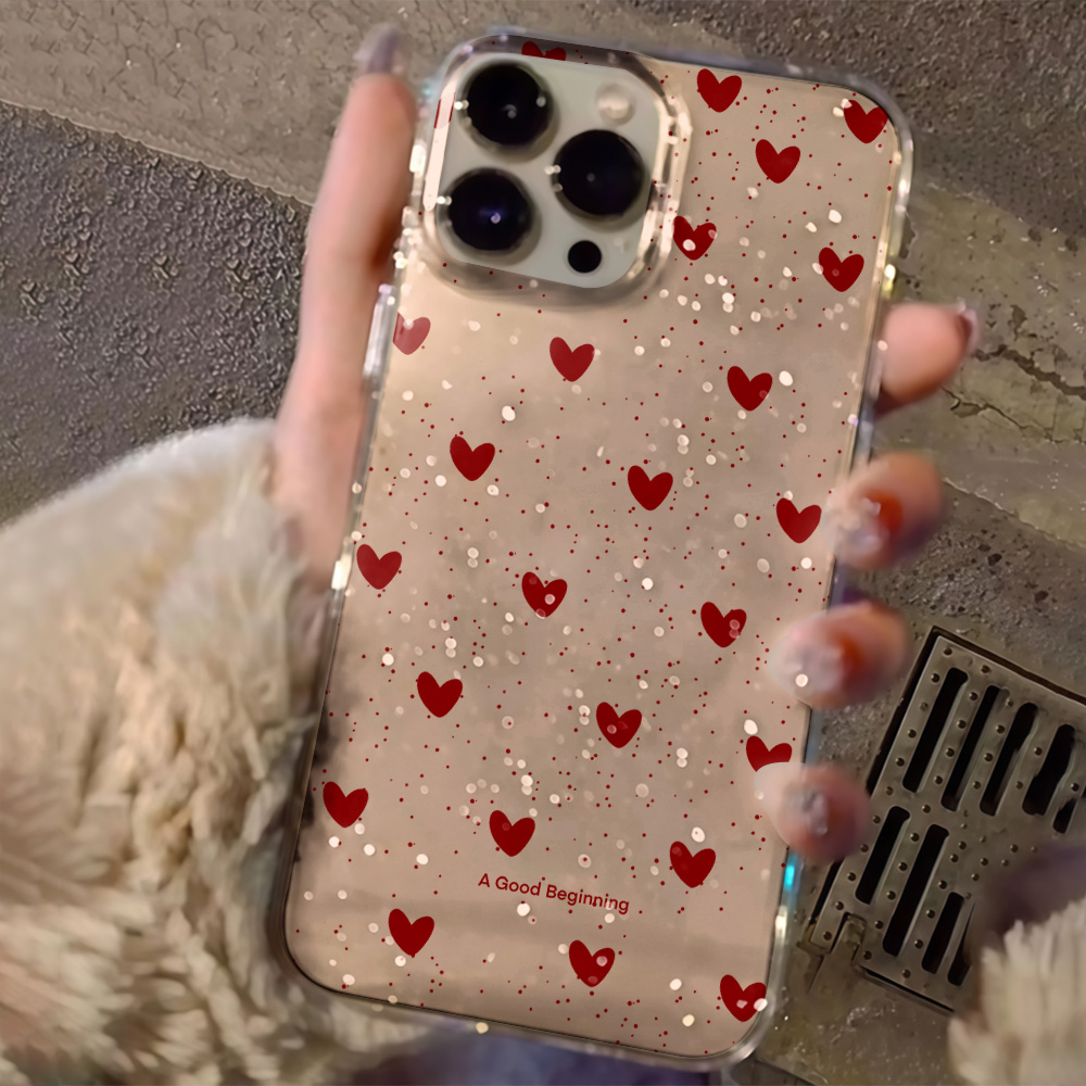 핑크 러브 하트 투명 글리터 폰 케이스 (아이폰 17, - Glitter Shockproof Case 리뷰 및 가격