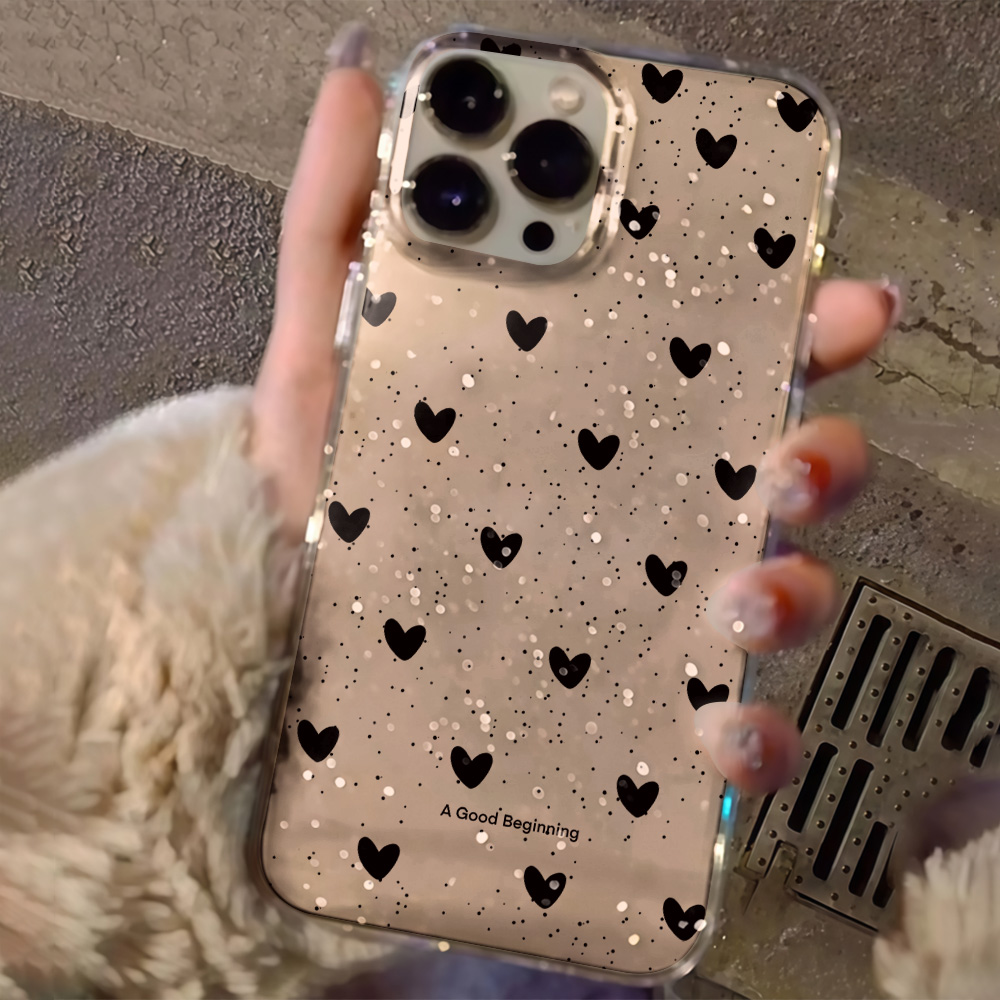 핑크 러브 하트 투명 글리터 폰 케이스 (아이폰 17, - Glitter Shockproof Case 리뷰 및 가격