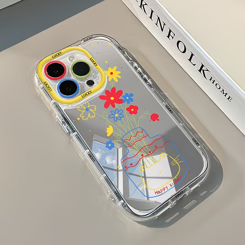 여름 데이지 고양이 꽃병 디자인 미러 폰 케이스 아이폰 - Phone Cases Art 리뷰 및 가격