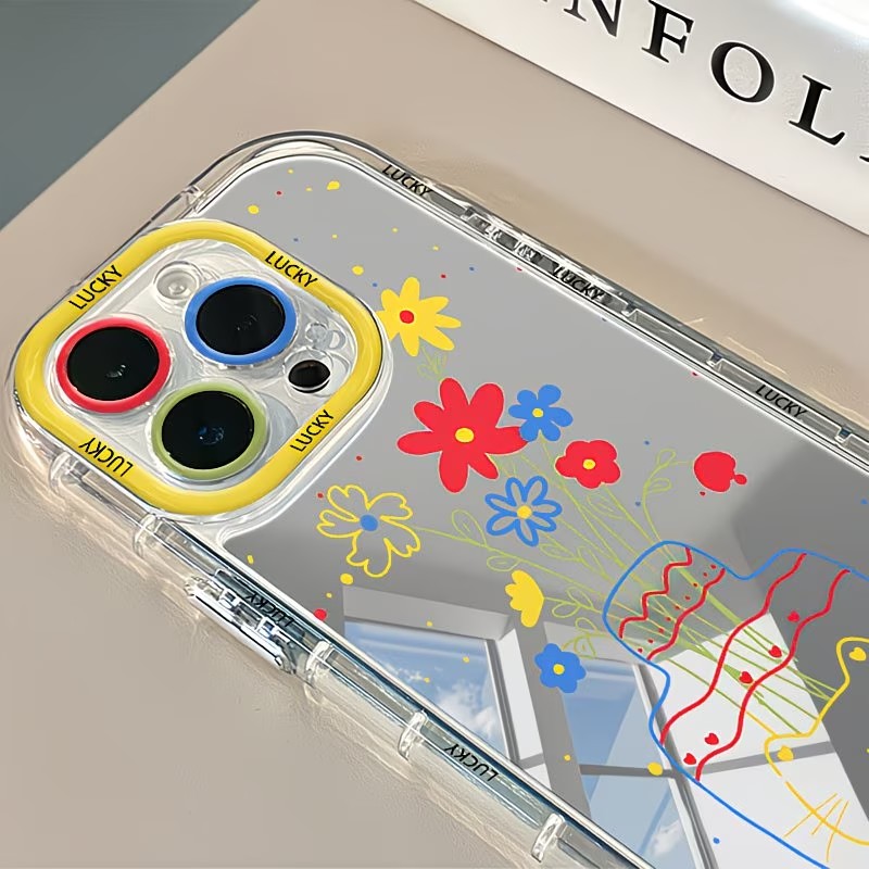 여름 데이지 고양이 꽃병 디자인 미러 폰 케이스 아이폰 - Phone Cases Art 리뷰 및 가격
