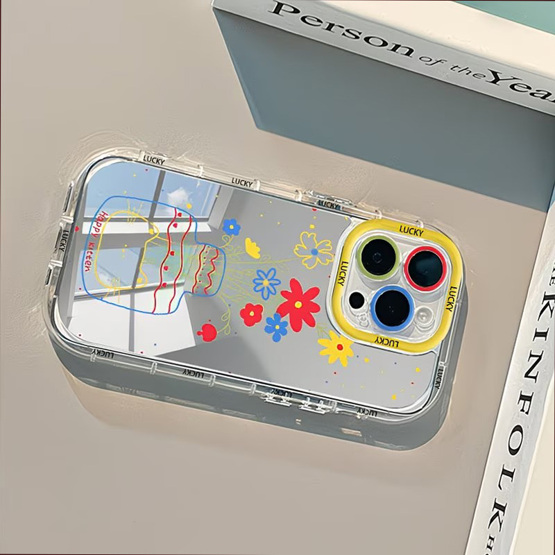 여름 데이지 고양이 꽃병 디자인 미러 폰 케이스 아이폰 - Phone Cases Art 리뷰 및 가격