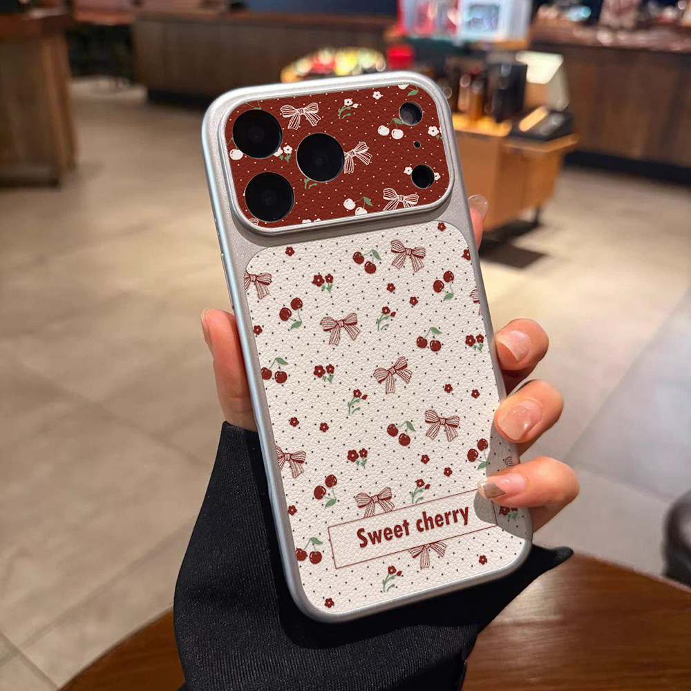 스윗 체리 보우 가죽 폰 케이스 아이폰 12 14 17 - Phone Cases With Camera Cover 리뷰 및 가격