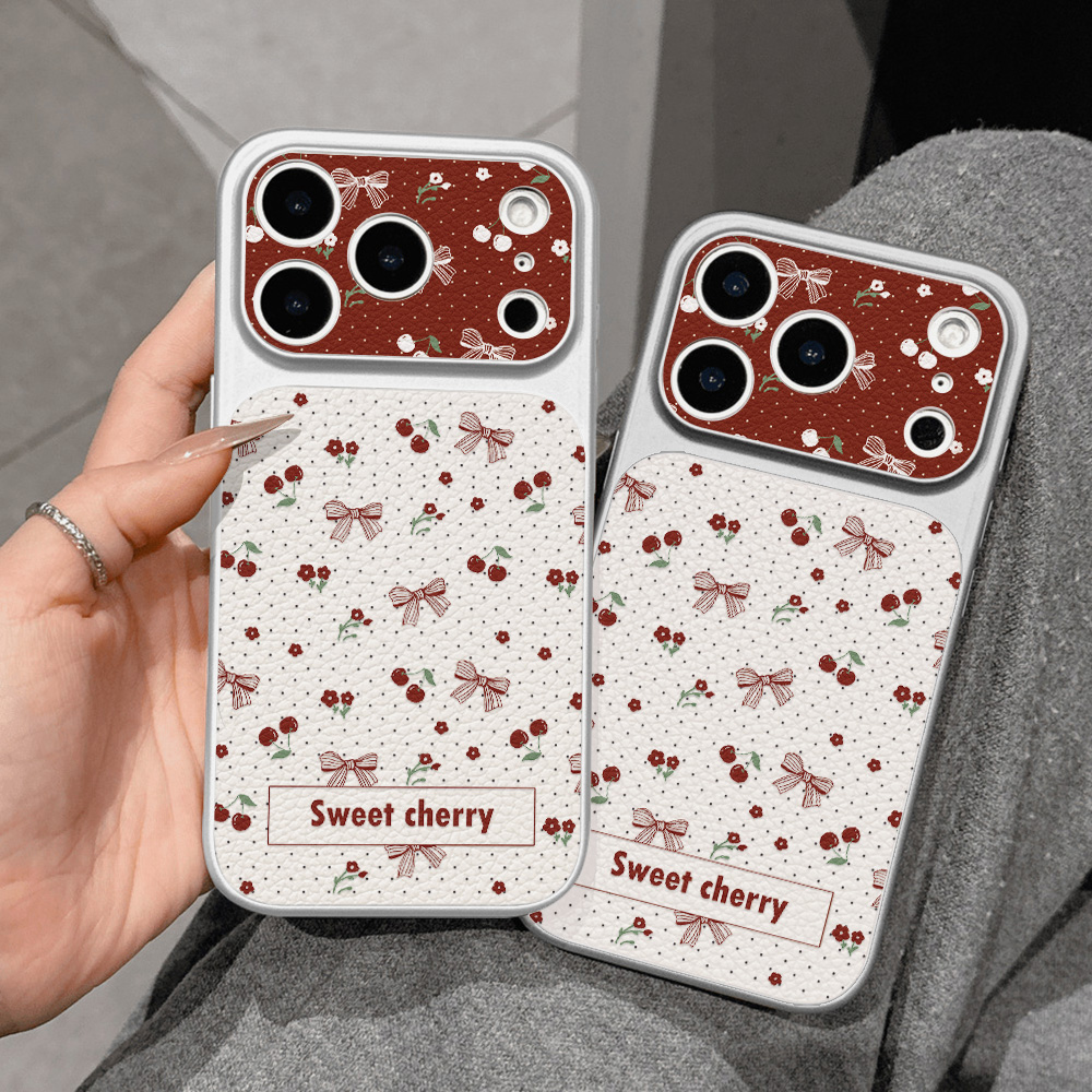 스윗 체리 보우 가죽 폰 케이스 아이폰 12 14 17 - Phone Cases With Camera Cover 리뷰 및 가격