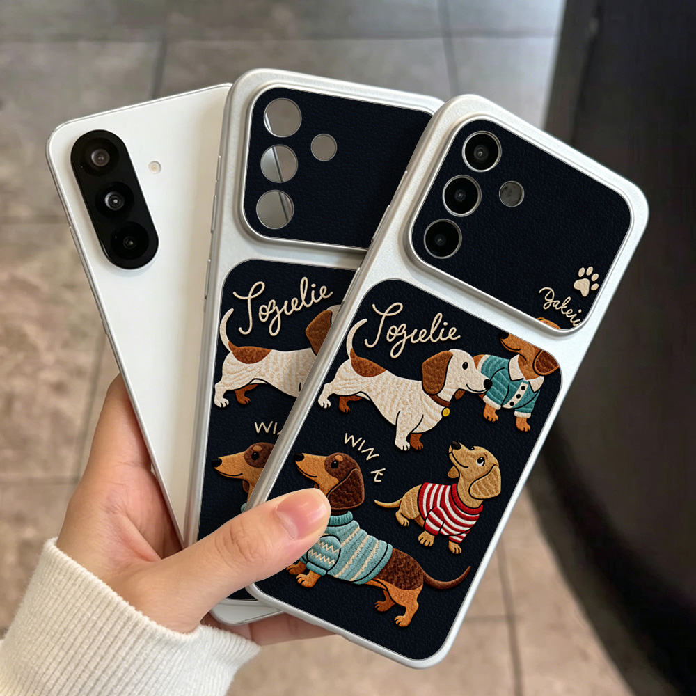 만화 강아지 가죽 폰 케이스 삼성 A57 A56 5G  - Phone Cases With Camera Cover 리뷰 및 가격