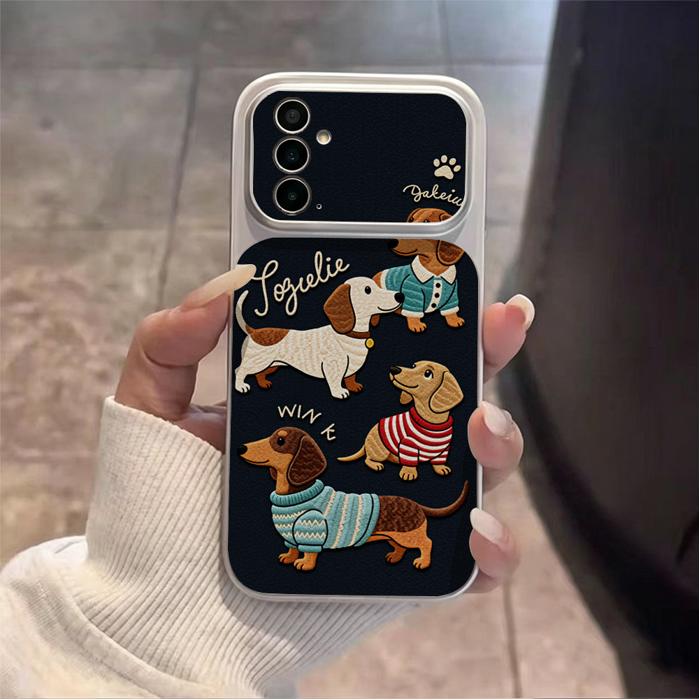 만화 강아지 가죽 폰 케이스 삼성 A57 A56 5G  - Phone Cases With Camera Cover 리뷰 및 가격