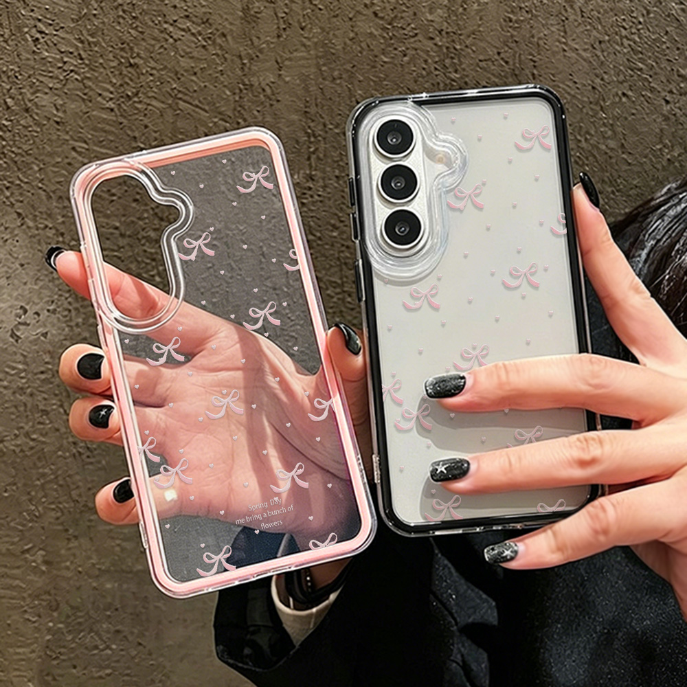 귀여운 핑크 리본 소프트 폰 케이스 삼성 A57 A17 - Phone Cases With Camera Cover 리뷰 및 가격