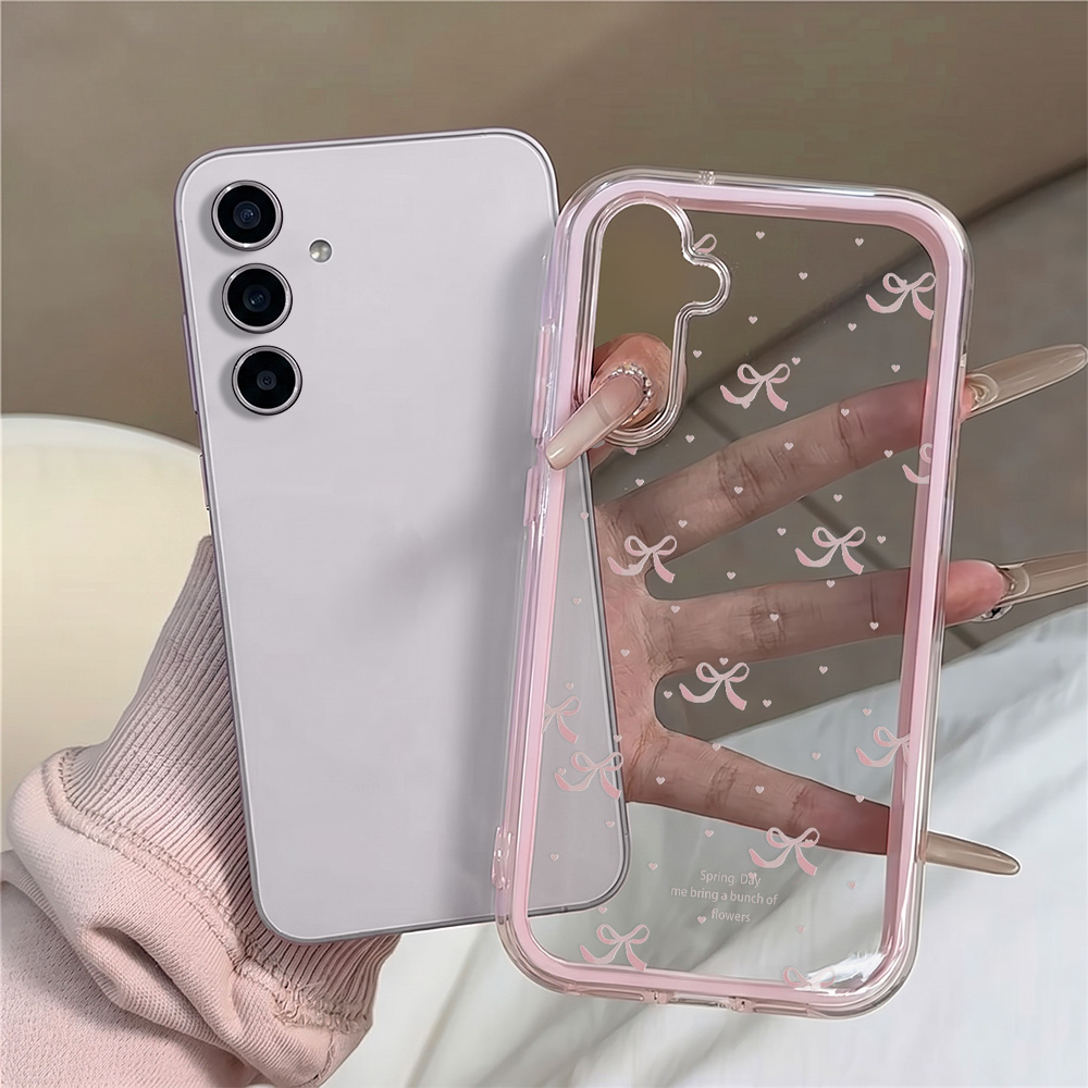귀여운 핑크 리본 소프트 폰 케이스 삼성 A57 A17 - Phone Cases With Camera Cover 리뷰 및 가격