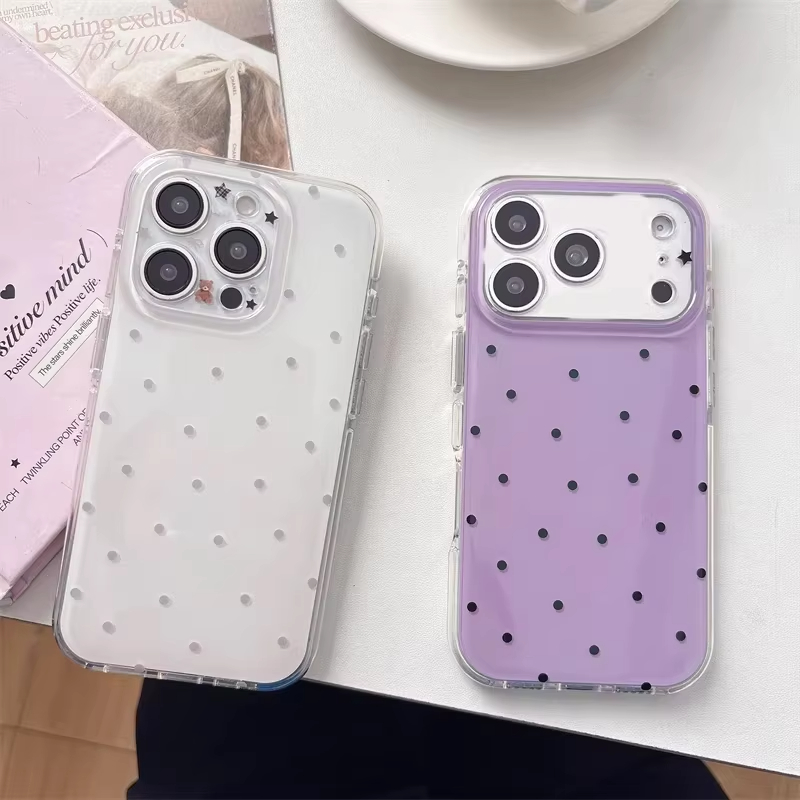 미니멀리스트 인스 스타일 퍼플 물방울 무늬 폰 케이스  - Phone Cases Purple 리뷰 및 가격