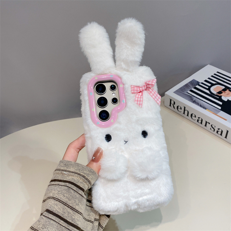 코렌 3D 만화 리본 토끼 귀 따뜻한 털 플러시 폰 케 - Phone Cases Galaxy S23 리뷰 및 가격