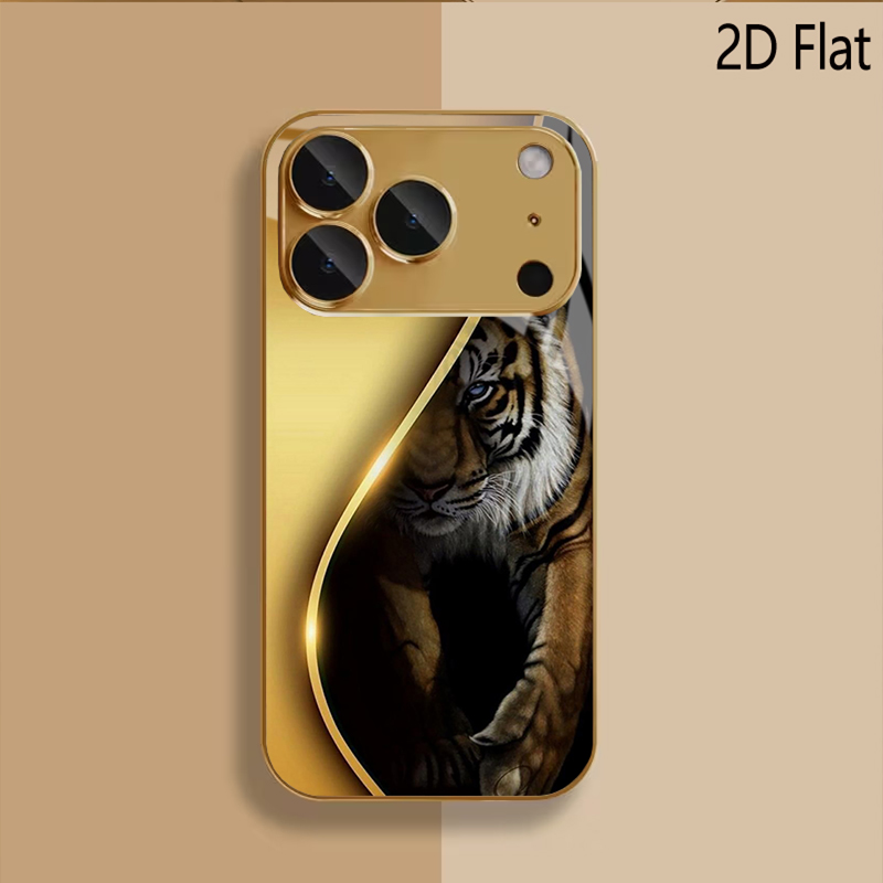 골든 타이거 패턴 강화유리 디자인 아이폰16 17 Pr - Phone Cases With Camera Cover 리뷰 및 가격