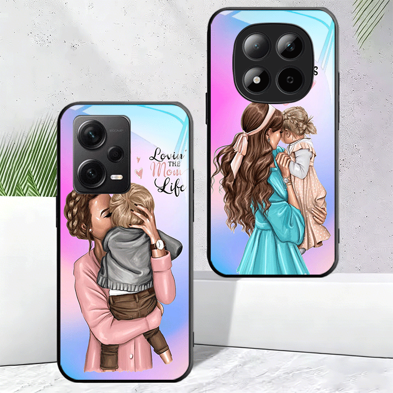소녀 엄마 아기 컬러 디자인 유리 폰 케이스 (샤오미  - Phone Cases Shein 리뷰 및 가격