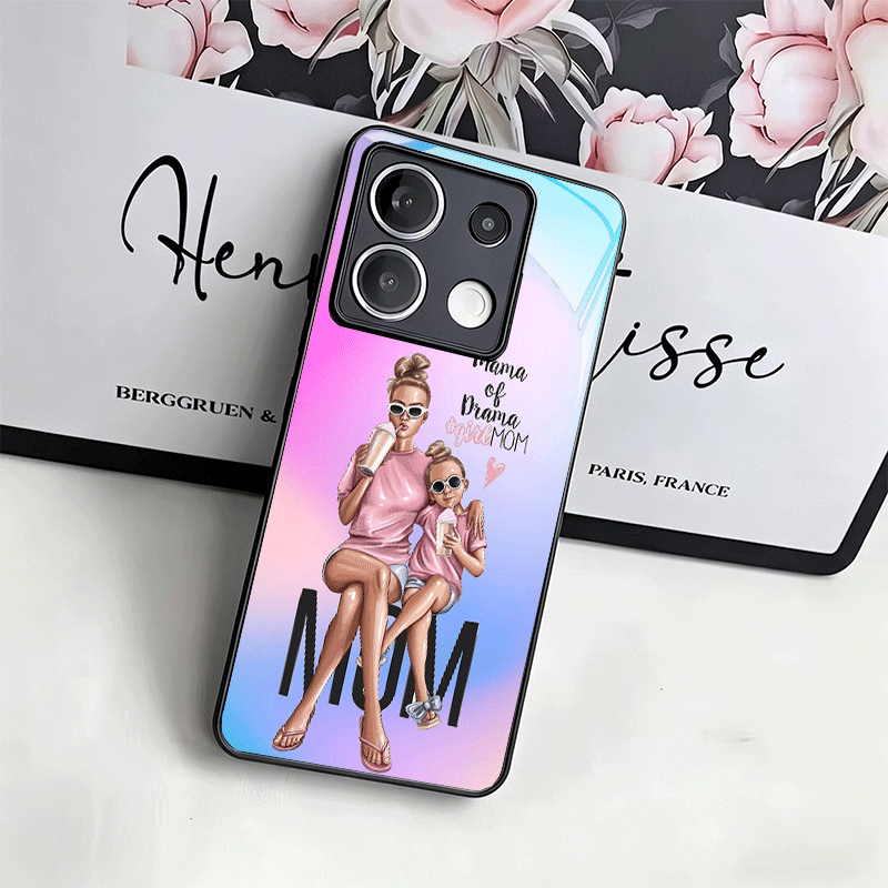 소녀 엄마 아기 컬러 디자인 유리 폰 케이스 (샤오미  - Phone Cases Shein 리뷰 및 가격
