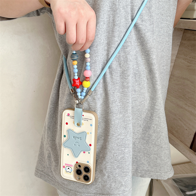 컬러 물방울 무늬 귀여운 별 모양 아이폰 16 Pro  - Phone Cases With Loop 리뷰 및 가격