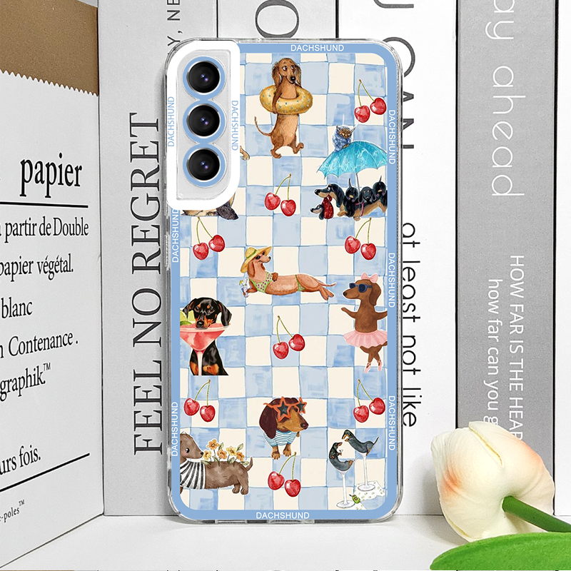 귀여운 닥스훈트 강아지 무늬 프린트 소프트 케이스, 삼 - Phone Cases Galaxy S23 리뷰 및 가격