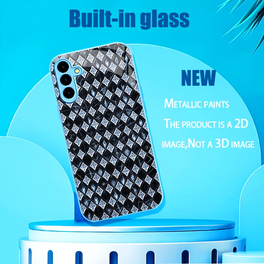 블랙 실버 체크무늬 s26 울트라 s25 글래스 폰 케 - Phone Cases For Samsung Galaxy 리뷰 및 가격